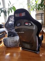 Genuine Mitsubishi Ralliart Carbon/Kevlar Racing Seats